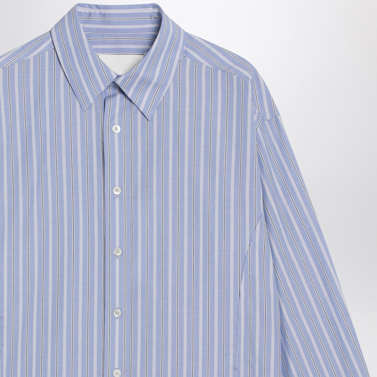 Maison Margiela Light blue striped cotton shirt